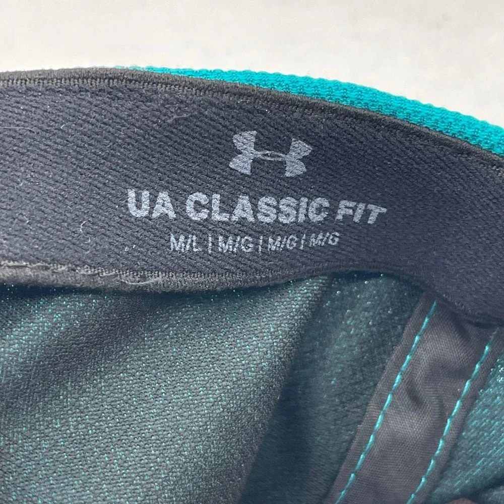 Under Armour 1305036 Hat Blitzing 3.0 Men M/L Teal Blue Stretch Fit Athletic Cap